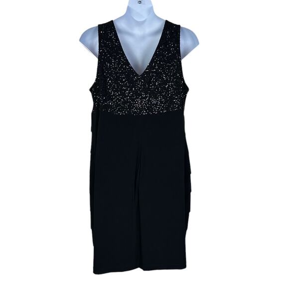 B. Smart Sequined Bandage Dress Black Size 22 Sleeveless Cocktail Stretch - Picture 5 of 6